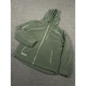 Baerskin Tactical 4.0 Hoodie Men Large Green Polar Fleece Full Zip Pockets Army